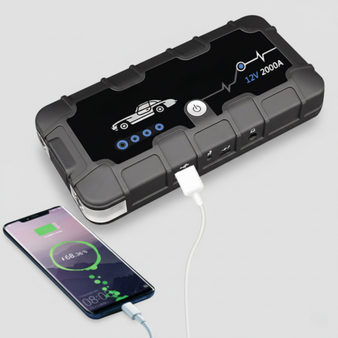 Εκκινητής Μπαταρίας 12V 2000A — Γρήγορη Φόρτιση & Πολυλειτουργική