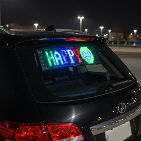 Pannello LED Programmabile per Auto — Comunicazione e Stile Moderno