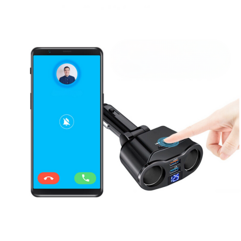 Adapter til cigartænder i bilen - dobbelt USB-port og digitalt display