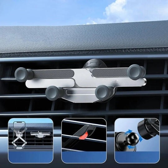 Car Phone Support Air Vent – 360° Rotation & Automatic Lock