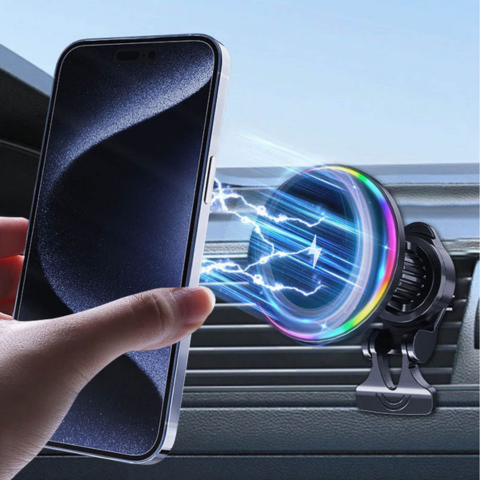 Support De Téléphone Voiture – Charge Sans Fil Et Éclairage Led