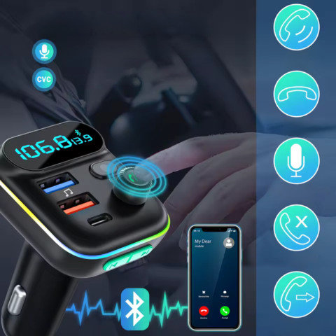 FM Bluetooth Μεταδότης Για Αυτοκίνητο — Καθαρές Κλήσεις & Ασύρματη Μουσική 