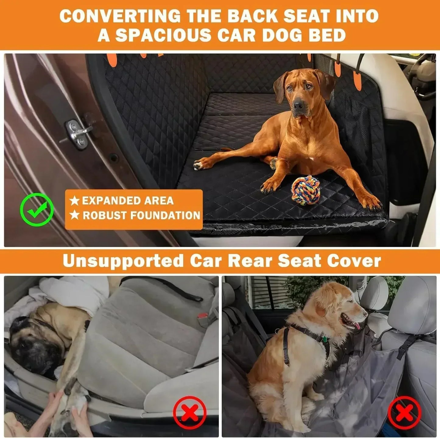Dog Car Seat Cover – Waterproof & Non-Slip With Safety Harness 