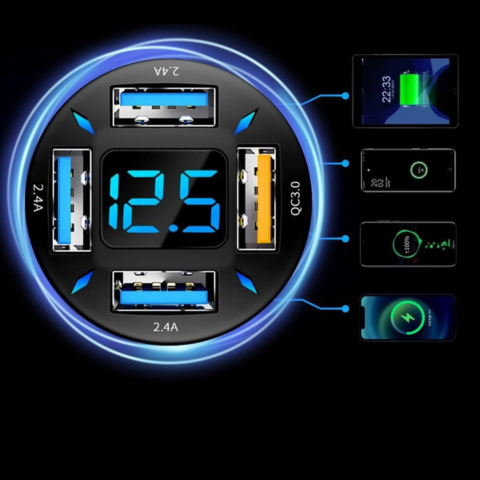 Univerzális és Multi-USB Autós Töltő 