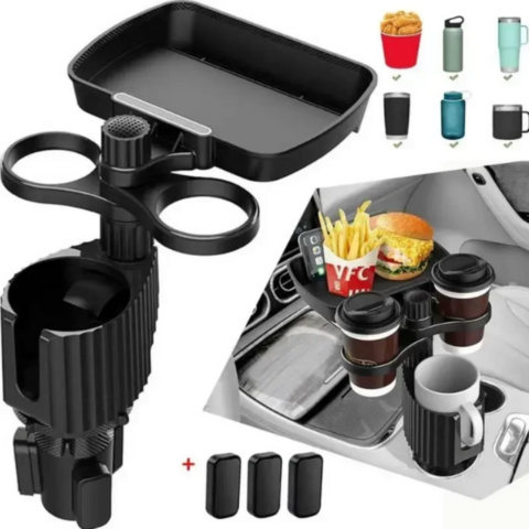 Multifunction Car Tray - Integrated Double Cup Holder