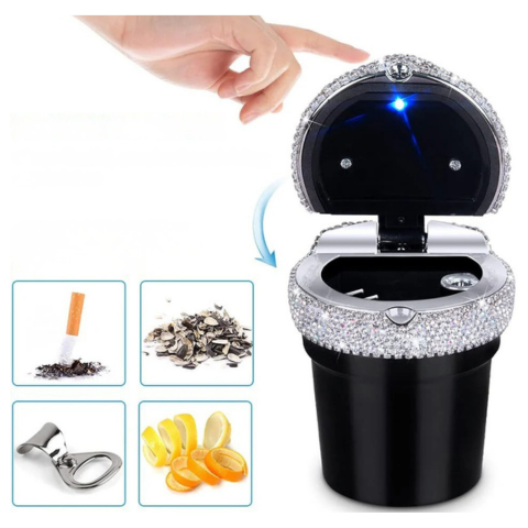 Brillant mini-bilaskebæger - elegant design og røgsikker lukning